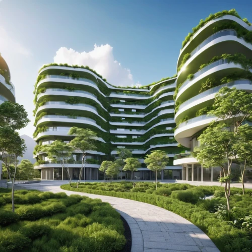 futuristic architecture,eco hotel,eco-construction,green living,ecological sustainable development,terraces,growing green,solar cell base,terraforming,futuristic landscape,residential tower,3d rendering,greenforest,apartment building,modern architecture,building valley,smart city,greenery,singapore,kirrarchitecture,Photography,General,Realistic