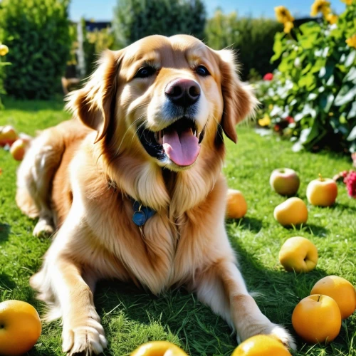 golden retriver,garrison,golden retriever,pupkin,goldens,retriever,defence,cheerful dog,golden retriever puppy,golden delicious,nova scotia duck tolling retriever,oranges,braeburn,tangerines,orangy,pomus,purebred dog,pumpkin patch,apricot,peaches,Photography,General,Realistic