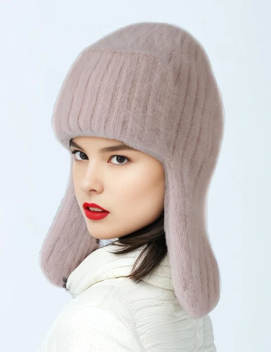 cloche hat,beret,knitted cap with pompon,knit hat,winter hat,beanie,girl wearing hat,women's hat,white fur hat,mushroom hat,woman's hat,ladies hat,the hat-female,felt hat,hat,hat womens filcowy,bobble cap,womans hat,sale hat,pink hat,Female,Eastern Europeans,Straight hair,Youth adult,M,Confidence,Women's Wear,Pure Color,White