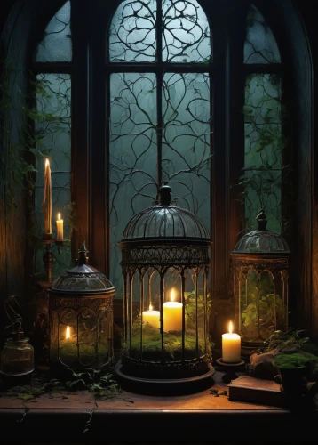 witch's house,terrarium,witch house,fairy lanterns,candlemaker,candlelights,dandelion hall,lantern,candlelight,tealights,apothecary,potions,illuminated lantern,fairy house,lanterns,hogwarts,vintage lantern,candles,tea-lights,candle light,Illustration,Vector,Vector 09
