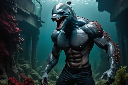 nekton,houndshark,god of the sea,ultraman,subaquatic,sea devil,kammerman,temposhark,aquaticus,sea god,divemaster,ammerman,nekron,wolfish,atlantean,sharklike,marine animal,gradimir,merman,sea man,Conceptual Art,Daily,Daily 19