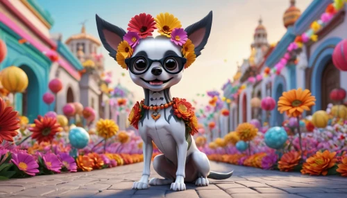 toy fox terrier,english toy terrier,miguel of coco,day of the dead frame,la catrina,rat terrier,dia de los muertos,chihuahua,el dia de los muertos,frankenweenie,day of the dead,boston terrier,coco,anthropomorphized animals,calaverita sugar,la calavera catrina,russo-european laika,dogo guatemalteco,the french bulldog,catrina calavera,Unique,3D,3D Character