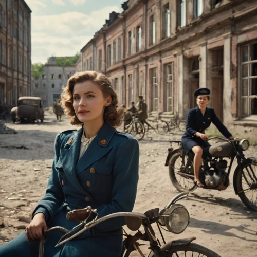 bastogne,vintage boy and girl,world war ii,vintage man and woman,1940 women,willink,anthropoid,ingrid bergman,colorization,westerbork,old motorcycle 1943,postwar,second world war,ulla,carentan,woman bicycle,ilsa,lobintsev,bletchley,forties,Photography,General,Cinematic