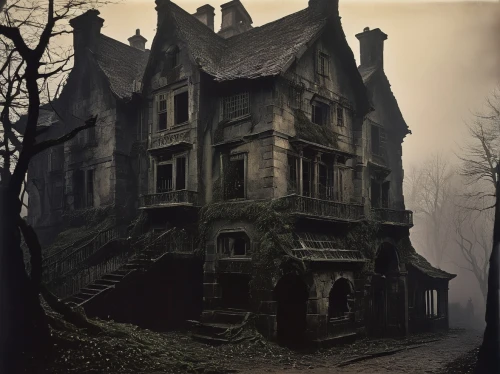 creepy house,the haunted house,haunted house,witch house,witch's house,ghost castle,haunted castle,abandoned house,hauntings,dark gothic mood,haunted,ravenloft,abandoned place,house in the forest,gothic style,sanitarium,hauntingly,old victorian,deconsecrated,lostplace,Photography,Black and white photography,Black and White Photography 15