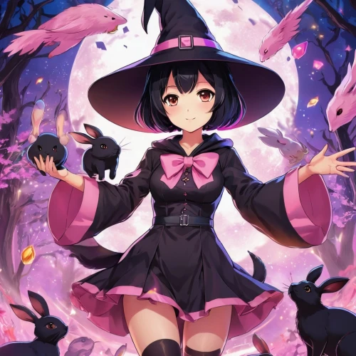 halloween witch,witch,witch hat,halloween wallpaper,witchel,halloween background,witch's hat icon,witching,bewitching,witch's hat,witch's legs,witches,witch ban,celebration of witches,witches' hats,magica,haunebu,ruri,tsukiko,halloween illustration,Illustration,Japanese style,Japanese Style 03