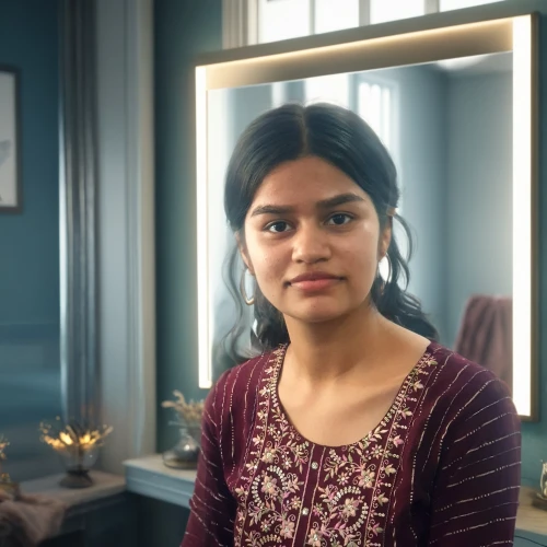 indian girl,beautiful frame,indian,kamini,indian woman,humita,pooja,indian celebrity,romantic look,kamini kusum,portrait of a girl,doll looking in mirror,digital compositing,indian bride,mirror frame,in the mirror,mirror,makeup mirror,mirror reflection,the girl's face