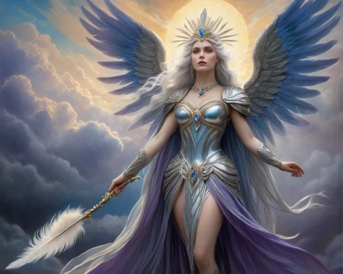 archangel,the archangel,uriel,goddess of justice,fantasy art,angelology,priestess,sorceress,angel wing,heroic fantasy,guardian angel,angel wings,fantasy woman,angel of death,harpy,fantasy picture,zodiac sign libra,angel,blue enchantress,baroque angel,Illustration,Black and White,Black and White 23