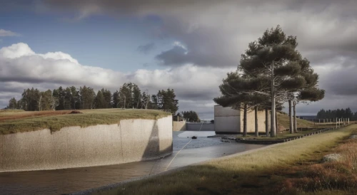 floodwalls,culverts,sewage treatment plant,embankments,hydropower plant,wastewater treatment,floodwall,zumthor,satsop,levee,stormwater,cofferdams,terneuzen-gent canal,hydropower,culvert,island poel,north baltic canal,heatherwick,hydroelectric,hydroelectricity,Photography,General,Realistic