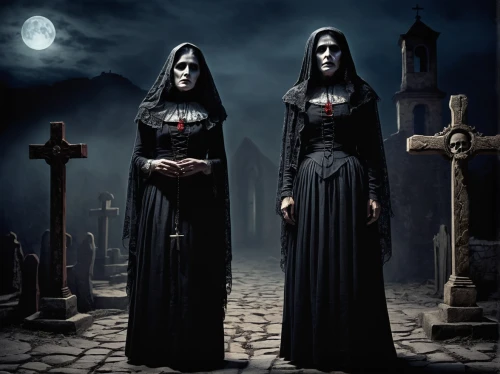 gothic portrait,gothic fashion,nuns,gothic woman,gothic,angels of the apocalypse,gothic style,dark gothic mood,dance of death,seven sorrows,blackmetal,gothic dress,clergy,coffins,burial ground,grave stones,sepulchre,tombstones,dark art,mortuary temple,Illustration,Realistic Fantasy,Realistic Fantasy 35