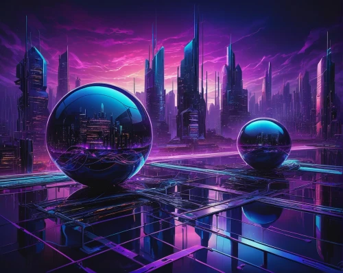 futuristic landscape,cybercity,cyberia,futuristic,cyberscene,cyberworld,cityscape,cyberpunk,fantasy city,cybertown,spheres,futurist,synth,cyberport,cyberview,scifi,futuregen,cyberspace,dystopia,metropolis,Illustration,Realistic Fantasy,Realistic Fantasy 15