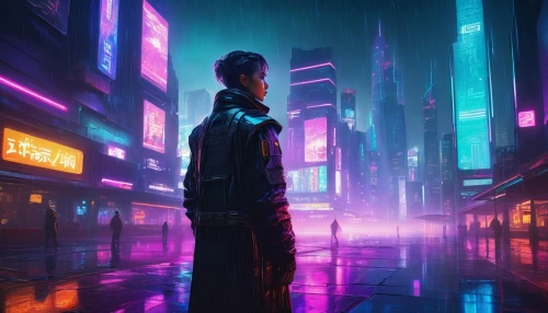 cyberpunk,bladerunner,cybercity,metropolis,dystopian,cityscape,synthetic,cyberia,replicants,vapor,synth,ultraviolet,cyberscene,replicant,cybertown,urban,noir,colorful city,kaidan,tokyo city,Art,Classical Oil Painting,Classical Oil Painting 44