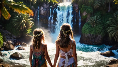 waterfalls,water fall,waterfall,brown waterfall,waterval,mermaid background,hawaii,naiads,thermal spring,summer background,water falls,tropicale,bathers,tropical island,hawaiians,water spring,mermaids,paradises,tropicals,polynesians