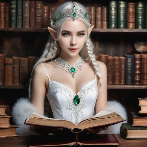 elvish,elven,violet head elf,spellbook,circlet,ellinor,galadriel,fantasy portrait,celeborn,white rose snow queen,elf,male elf,elona,magic grimoire,lorien,arianrhod,elspeth,librarian,sigyn,elfland,Unique,Paper Cuts,Paper Cuts 06