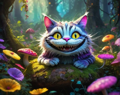 cheshire,unkei,chua,nunu,ori,sendak,alberty,korin,kittani,rakshasa,majora,morgana,gato,cartoon cat,luma,cute cartoon character,smolenyak,fantasy animal,felino,kittelsen,Conceptual Art,Graffiti Art,Graffiti Art 05