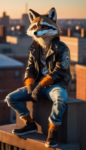 rocket raccoon,furta,above the city,raccoon,fox,north american raccoon,stylish boy,roof rat,rooftops,on the roof,raccoons,badger,a fox,pubg mascot,edit icon,skycraper,gangstar,lookout,furry,soundcloud icon,Art,Classical Oil Painting,Classical Oil Painting 14