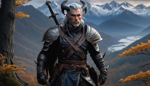 witcher,male elf,dark elf,elven,heroic fantasy,cullen skink,massively multiplayer online role-playing game,the wanderer,fantasy picture,mountain guide,male character,fjord,skyrim,wood elf,bow and arrows,fantasy art,fantasy portrait,grey fox,dunun,kadala,Art,Classical Oil Painting,Classical Oil Painting 39