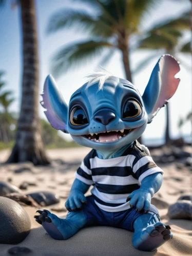 stitch,lilo,cute cartoon character,disney character,beach toy,funko,wind-up toy,beach background,smurf figure,madagascar,flotsam,skylander giants,toy photos,sea devil,miguel of coco,anthropomorphized animals,skylanders,frankenweenie,plush figure,coastlien,Conceptual Art,Sci-Fi,Sci-Fi 02