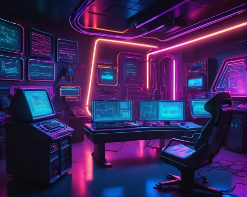 computer room,spaceship interior,cyberscene,ufo interior,cyberpunk,80's design,neon coffee,cyber,neon,synth,cyberpatrol,cyberspace,computerized,the server room,aesthetic,cyberia,spaceship space,pink vector,neon ghosts,working space,Conceptual Art,Sci-Fi,Sci-Fi 27