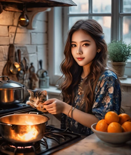 girl in the kitchen,mandu,naengmyeon,food and cooking,red cooking,cooking show,solar,korean cuisine,woman eating apple,phuquy,mystic light food photography,korean royal court cuisine,girl with bread-and-butter,cooking book cover,miso,kimjongilia,korean chinese cuisine,girl with cereal bowl,sujeonggwa,copper cookware,Photography,General,Fantasy