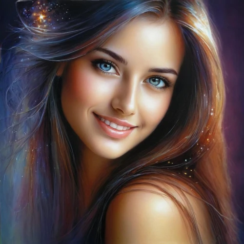 romantic portrait,beautiful young woman,photo painting,indian girl,art painting,girl portrait,world digital painting,oil painting on canvas,mystical portrait of a girl,young woman,romantic look,beautiful woman,fantasy art,oil painting,radha,fantasy portrait,portrait background,beautiful girl,pretty young woman,beauty face skin,Female,Youth & Middle-aged,Confidence