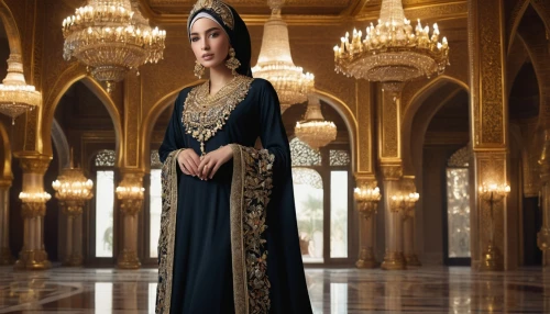 abaya,miss circassian,arabian,jaya,imperial coat,arab,gold ornaments,bahraini gold,pure-blood arab,islamic girl,celtic queen,imperial period regarding,azerbaijan azn,yemeni,girl in a historic way,women clothes,sultan,dulzaina,abu-dhabi,bridal clothing,Art,Classical Oil Painting,Classical Oil Painting 36