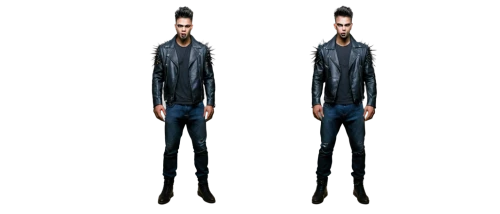 derivable,3d man,antonioli,stereograms,jeans background,denim background,duplicate,leather texture,mirroring,binary,renders,black background,stereogram,transparent background,blouson,duplicating,shader,3d rendered,transparent image,stereoscopic,Illustration,Realistic Fantasy,Realistic Fantasy 34