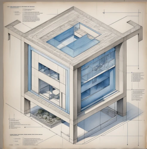 cubic house,isometric,ventilation grid,architect plan,orthographic,blueprints,thermal insulation,structural glass,reinforced concrete,archidaily,cube house,floorplan home,kirrarchitecture,house drawing,technical drawing,cube stilt houses,prefabricated buildings,core renovation,blueprint,eco-construction,Unique,Design,Blueprint