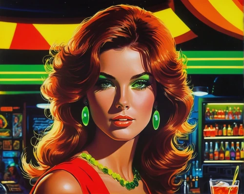 barmaid,bartender,retro woman,hildebrandt,fujiko,retro women,cigarette girl,struzan,retro girl,brubaker,cool pop art,eldena,barmaids,bartending,cardinale,barkeep,ann margarett-hollywood,currin,contessa,barkeeper,Conceptual Art,Sci-Fi,Sci-Fi 20