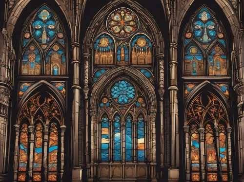 stained glass windows,stained glass,church windows,stained glass window,reredos,haunted cathedral,stained glass pattern,cathedrals,church window,pcusa,cathedral,gothic church,transept,duomo di milano,tabernacles,duomo,churches,mdiv,polyptych,sanctums,Unique,Design,Sticker