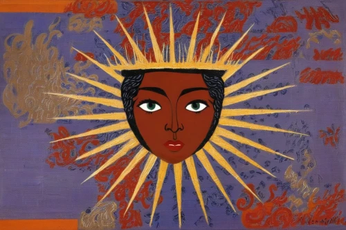 rufino,sundiata,ibibio,sarafina,sun head,ferrufino,frida,kahlo,khokhloma painting,onyali,modern pop art,african art,frida kahlo,angolan,mushikiwabo,sun,sanyu,sol,kamau,mishima,Illustration,Realistic Fantasy,Realistic Fantasy 21