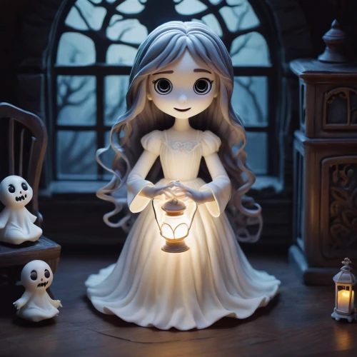 fairy lanterns,angel lanterns,porcelain dolls,peignoir,candlelight,candlelights,handmade doll,doll figures,lenore,ghost girl,candelight,doll figure,candle light,candlelit,llorona,candlemaker,ghostley,candle,lighted candle,tea lights,Unique,3D,Clay