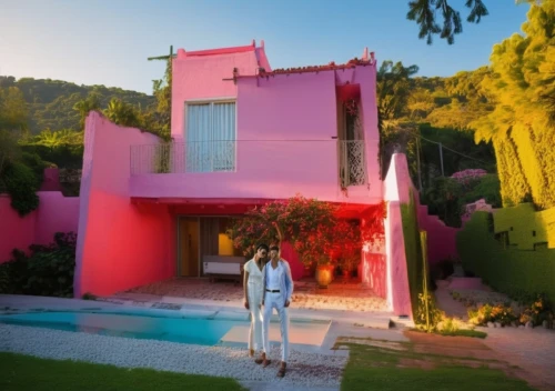 dreamhouse,riviera,pink squares,lachapelle,bright pink,color pink,bougainvilleans,beachhouse,beach house,color pink white,palmilla,dunes house,defence,ibiza,majorelle,cube house,casa,tropical house,holiday villa,pink,Photography,General,Realistic