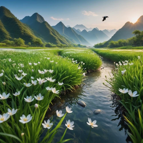 lilies of the valley,nature wallpaper,lilly of the valley,meadow landscape,nature landscape,the valley of flowers,white water lilies,beautiful landscape,nature background,lotus flowers,mountain spring,landscape background,alpine landscape,mountain meadow,landscape nature,spring nature,landscapes beautiful,green landscape,splendor of flowers,alpine meadow,Conceptual Art,Fantasy,Fantasy 03