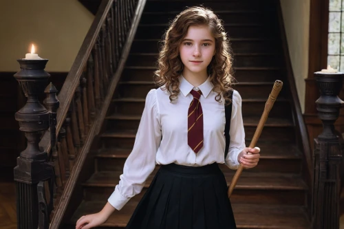 headmistress,hermione,schoolmistress,trinian,wands,wand,broomstick,caning,baudelaires,ravenclaw,schoolteacher,wizarding,truncheon,girl on the stairs,staves,choirgirl,triwizard,school skirt,biggerstaff,pevensie,Art,Artistic Painting,Artistic Painting 48