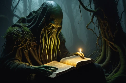 spellbook,hastula,hastur,lovecraft,woodcreepers,druidic,eldritch,lovecraftian,carcosa,vecna,magic book,magic grimoire,spellcasting,prospal,mirkwood,cthulhu,conjurer,sci fiction illustration,invoking,witchfinder,Art,Artistic Painting,Artistic Painting 34