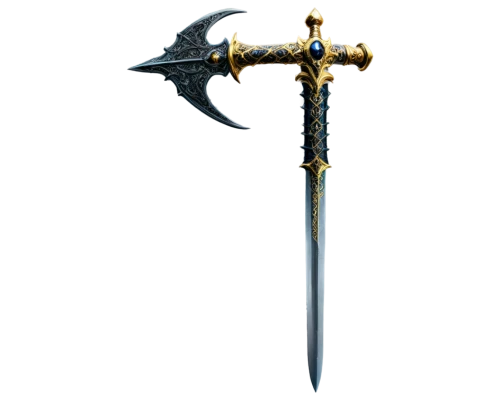 longsword,halberd,battle axe,battleaxe,soulsword,medieval weapon,broadsword,excalibur,halberds,durandal,scepter,hilt,maces,garrison,sceptre,scabbard,spearhead,elendil,swordmaster,knight star,Illustration,Realistic Fantasy,Realistic Fantasy 47