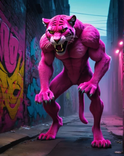 murgatroyd,the pink panther,the pink panter,pink panther,pink cat,magenta,iraklion,rakshasa,alleycat,luarsab,sabertooth,pinklon,snagglepuss,tigor,golias,pinkola,stegodon,mazzotta,pink vector,kraang,Conceptual Art,Sci-Fi,Sci-Fi 21
