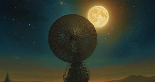 vla,astronomy,lunar prospector,sci fiction illustration,astronomer,heliosphere,hanging moon,radio telescope,telecommunication,voyager,pioneer 10,teledata,dish antenna,telecommunications,seti,astrolabe,transmiten,jodrell,telewizja,telegrapher,Illustration,Realistic Fantasy,Realistic Fantasy 44