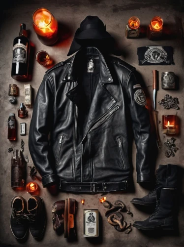 halloween scene,leather,halloween background,horsehide,leather jacket,samhain,retro halloween,leathery,halloween wallpaper,black leather,human halloween,pleather,halloweenkuerbis,occultist,black motorcycle,autumn theme,leather texture,halloweenchallenge,hallloween,halloween and horror,Unique,Design,Knolling