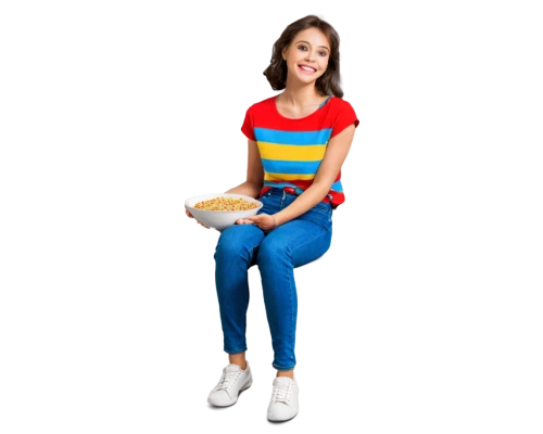 girl with cereal bowl,portrait background,retro background,color background,retro girl,transparent background,retro woman,jeans background,zn,yellow background,colorizing,beanpole,polo shirt,photographic background,striped background,on a transparent background,frugi,red background,sports girl,blurred background,Conceptual Art,Oil color,Oil Color 06