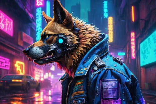 cyberpunk,jackal,cyberdog,cyberpunks,atunyote,alleycat,cybercity,furta,citycat,outfox,colorful city,synthetic,cyberian,cityscape,urban,cityzen,city ​​portrait,synth,street cat,anubis,Conceptual Art,Sci-Fi,Sci-Fi 27