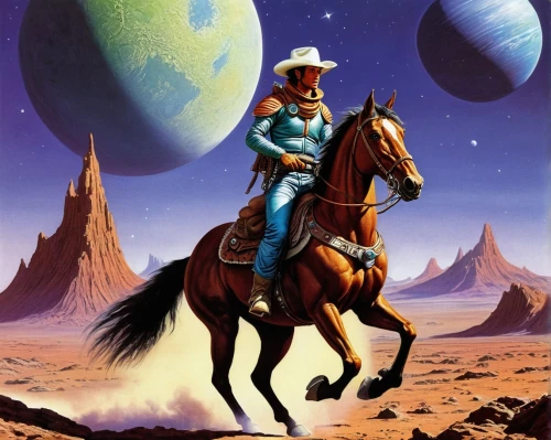 dreadstar,barsoom,vaquero,filoni,man and horses,mystara,prospector,mccloud,mozartian,western riding,cussler,pecos,constellation centaur,horseman,quatermain,roughrider,atreides,ranger,mission to mars,cochise,Conceptual Art,Sci-Fi,Sci-Fi 20