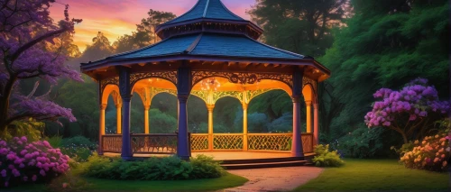 gazebo,gazebos,wishing well,fairy house,illuminated lantern,cartoon video game background,ramadan background,bandstand,oriental lantern,fairy tale castle,landscape background,world digital painting,conservatory,arabic background,fantasy picture,rosarium,pergola,arbor,mihrab,forest chapel,Art,Artistic Painting,Artistic Painting 26