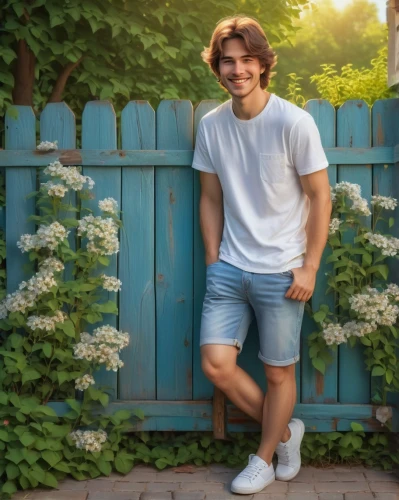 white picket fence,zverev,jeans background,jortzig,jean shorts,ulusoy,engin,garden fence,gleb,gardener,in the garden,wooden fence,perina,garmendia,sprouse,khavanov,summer background,merhi,markovic,galkin,Illustration,Realistic Fantasy,Realistic Fantasy 27