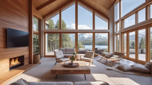 the cabin in the mountains,wood window,snohetta,wooden windows,modern living room,log home,coziness,fire place,chalet,livingroom,sunroom,living room,log cabin,snow house,family room,bohlin,cabin,inverted cottage,wooden beams,timber house,Photography,General,Realistic