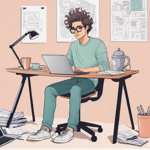 workspace,working space,freelancer,work at home,work from home,man with a computer,flat blogger icon,freelance,freelancing,freelancers,telecommuter,workspaces,remote work,home office,illustrator,desk,coffee tea illustration,blogger icon,writer,work space,Illustration,Vector,Vector 03