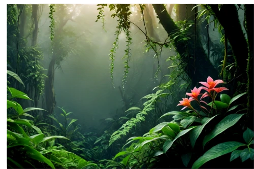 tropical forest,bromeliads,rainforest,rainforests,bromeliad,rain forest,epiphytes,nature background,forest flower,forest orchid,cartoon video game background,tropical bloom,epiphytic,tropical jungle,tropical floral background,forest background,jungles,philodendrons,jungle,bromeliaceae,Illustration,Abstract Fantasy,Abstract Fantasy 07