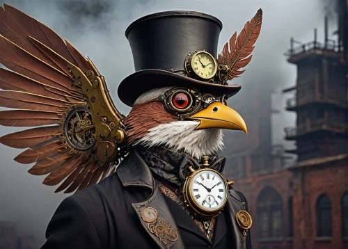 steampunk,russian imperial eagle,clockmaker,ravenstein,city pigeon,loghmanian,herrndobler,antiquorum,imperial eagle,peregrino,rallus,watchmaker,eagleman,cuckoo clock,lehzen,schadler,ravenstahl,victorianism,steampunk gears,eurobird,Illustration,Japanese style,Japanese Style 16