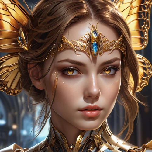 golden crown,fantasy portrait,gold crown,golden mask,gilded,gold mask,golden unicorn,gold filigree,fantasy art,golden eyes,archangel,goldwind,gold leaf,velika,paladin,gold eyes,monarch,gold deer,oerth,foil and gold,Photography,General,Realistic