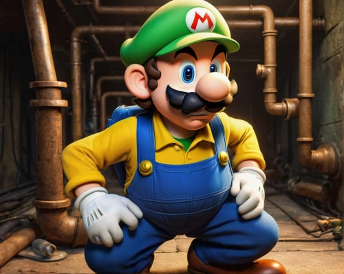 plumber,luigi,plumbers,mario,paisano,spelunker,super mario brothers,mario bros,marios,bohlander,smo,pinocchio,morio,lumbers,wario,plumbing,utilityman,underminer,pierluigi,delfino,Illustration,Retro,Retro 22